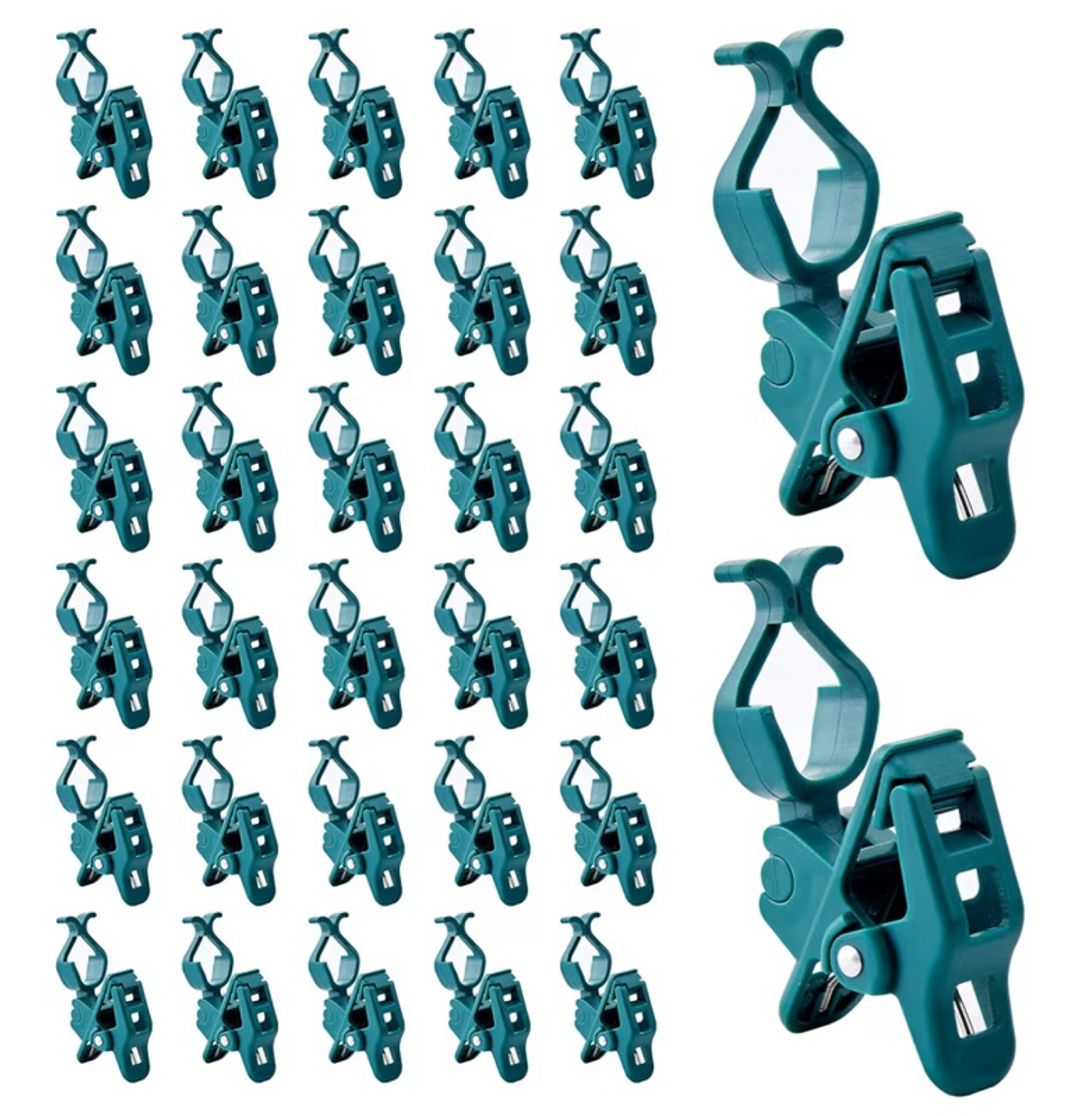 C7 C9 Christmas Lights Universal Spring Clips, 50 Count Quick Spring Clips