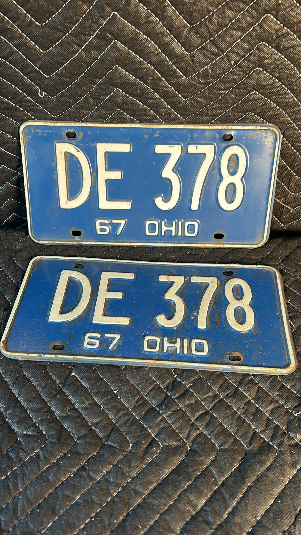 1967 Ohio License Plate Pair