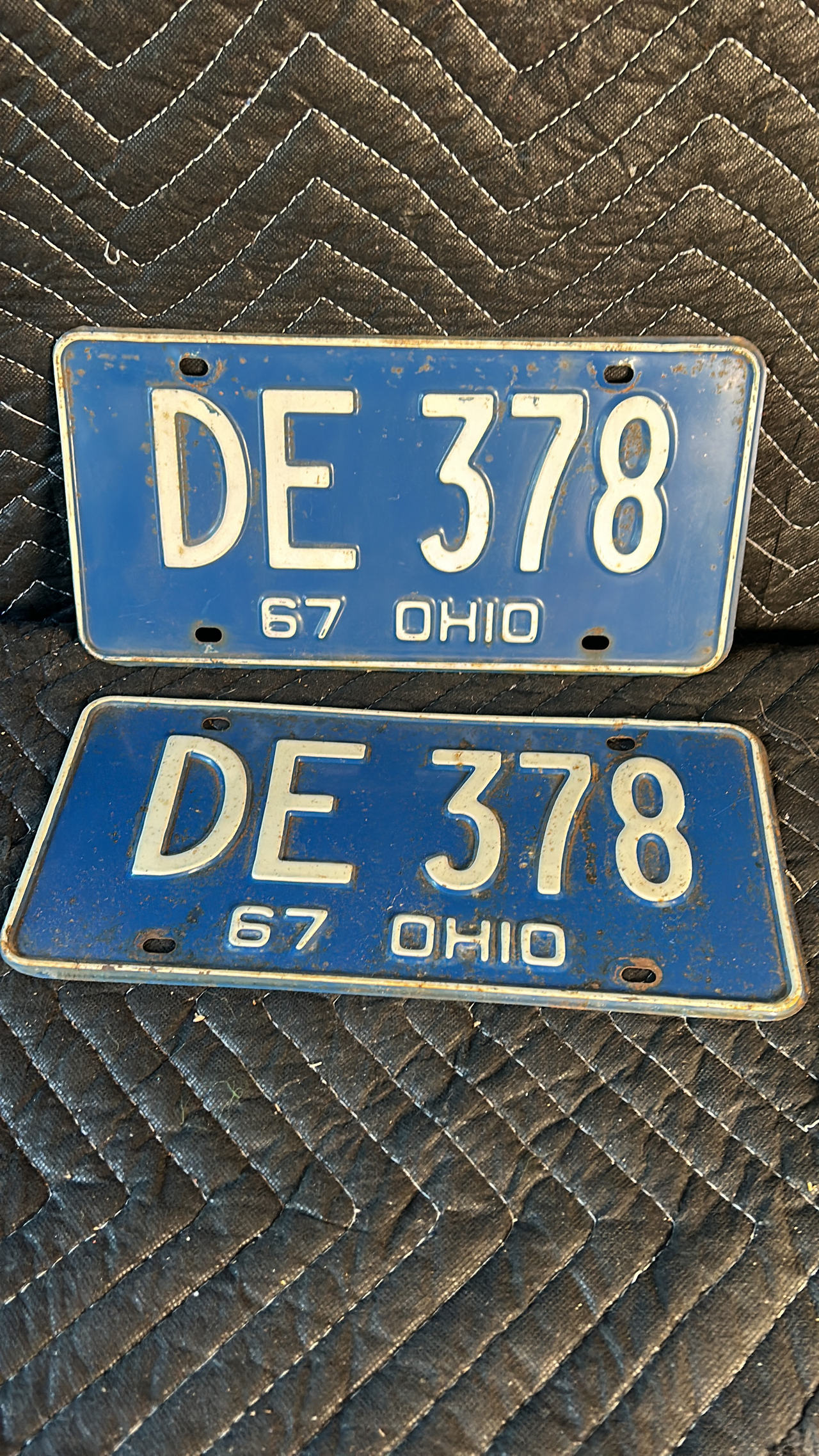 1967 Ohio License Plate Pair