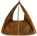 Made in Italy Brown Genuine leather 
Suede Studded Bag - Image 2