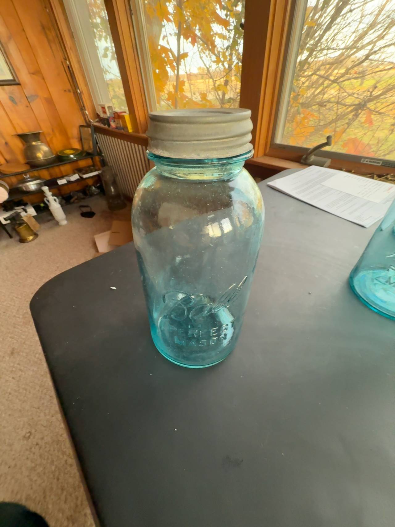 Ball Mason Jar Aqua Blue Quart