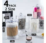 4 Pack Qtip Holder,Canister Apothecary Jar Set, Bathroom Jars with Lids Set - Image 5