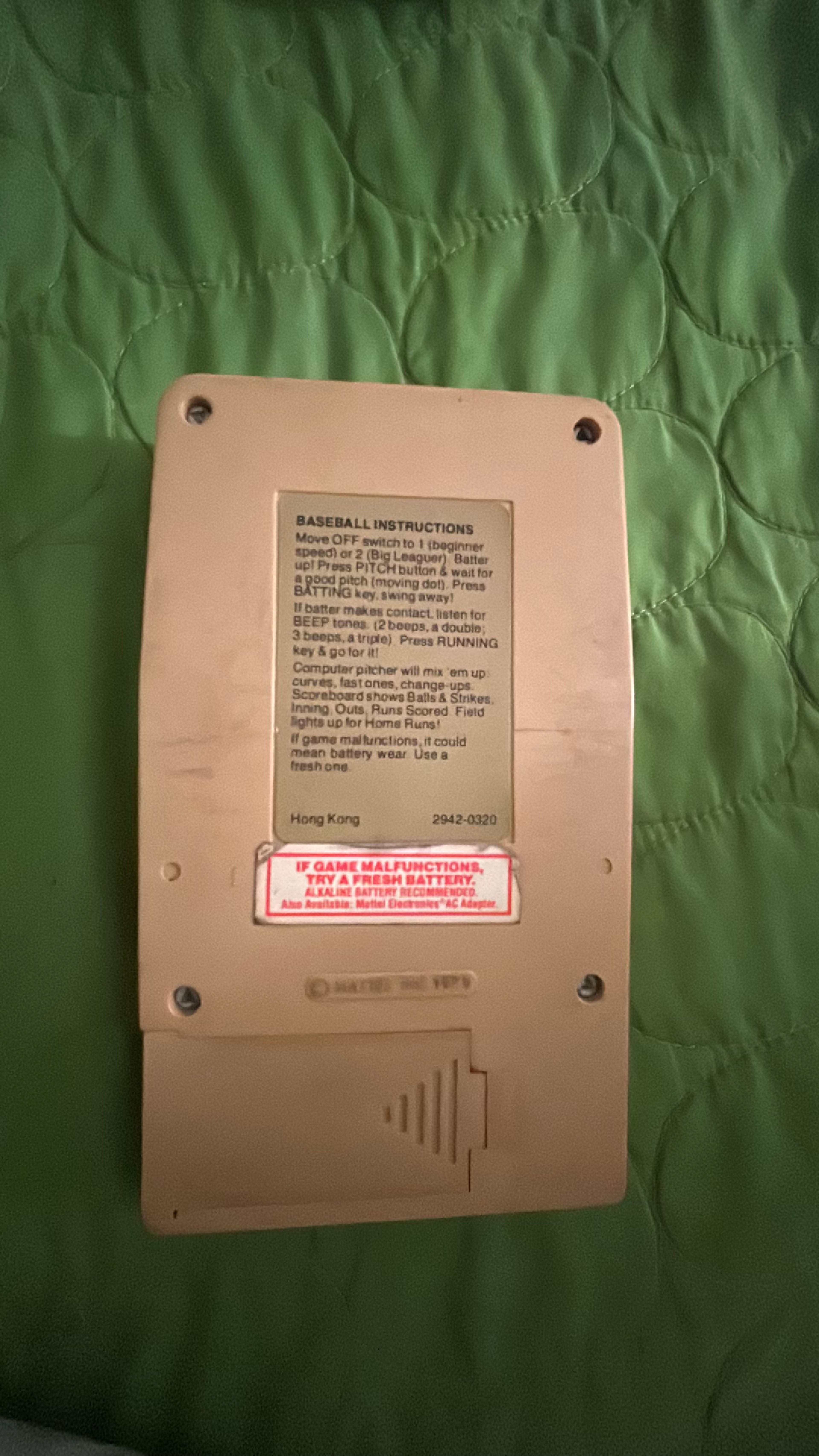 Mattel Electronics Baseball Handheld Game - Image 2