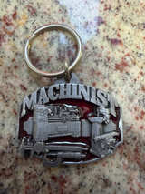 Siskiyou Buckle Co. 1989 Machinist Pewter Keychain - Image 1