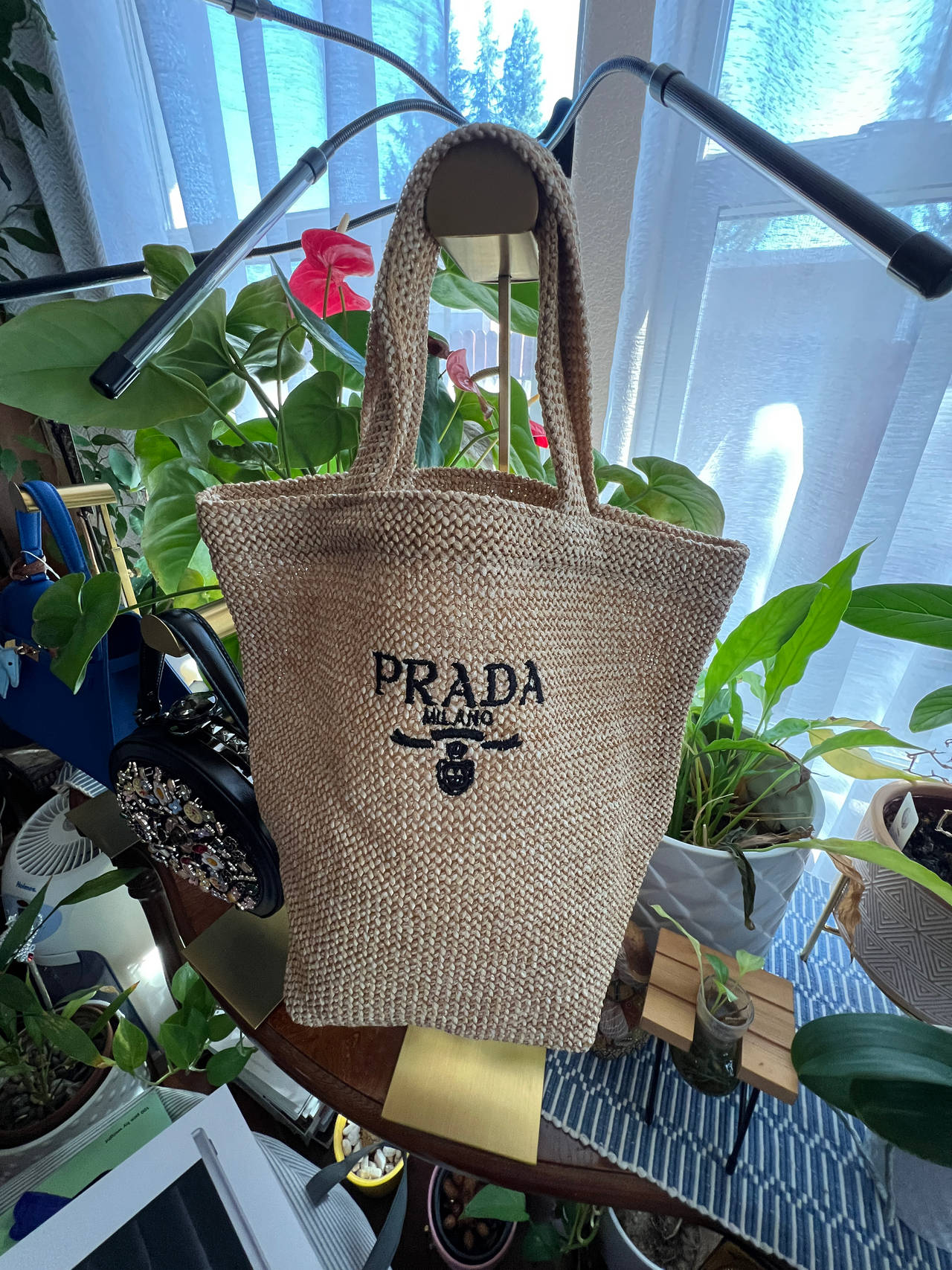 Prada Raffia Tote Bag