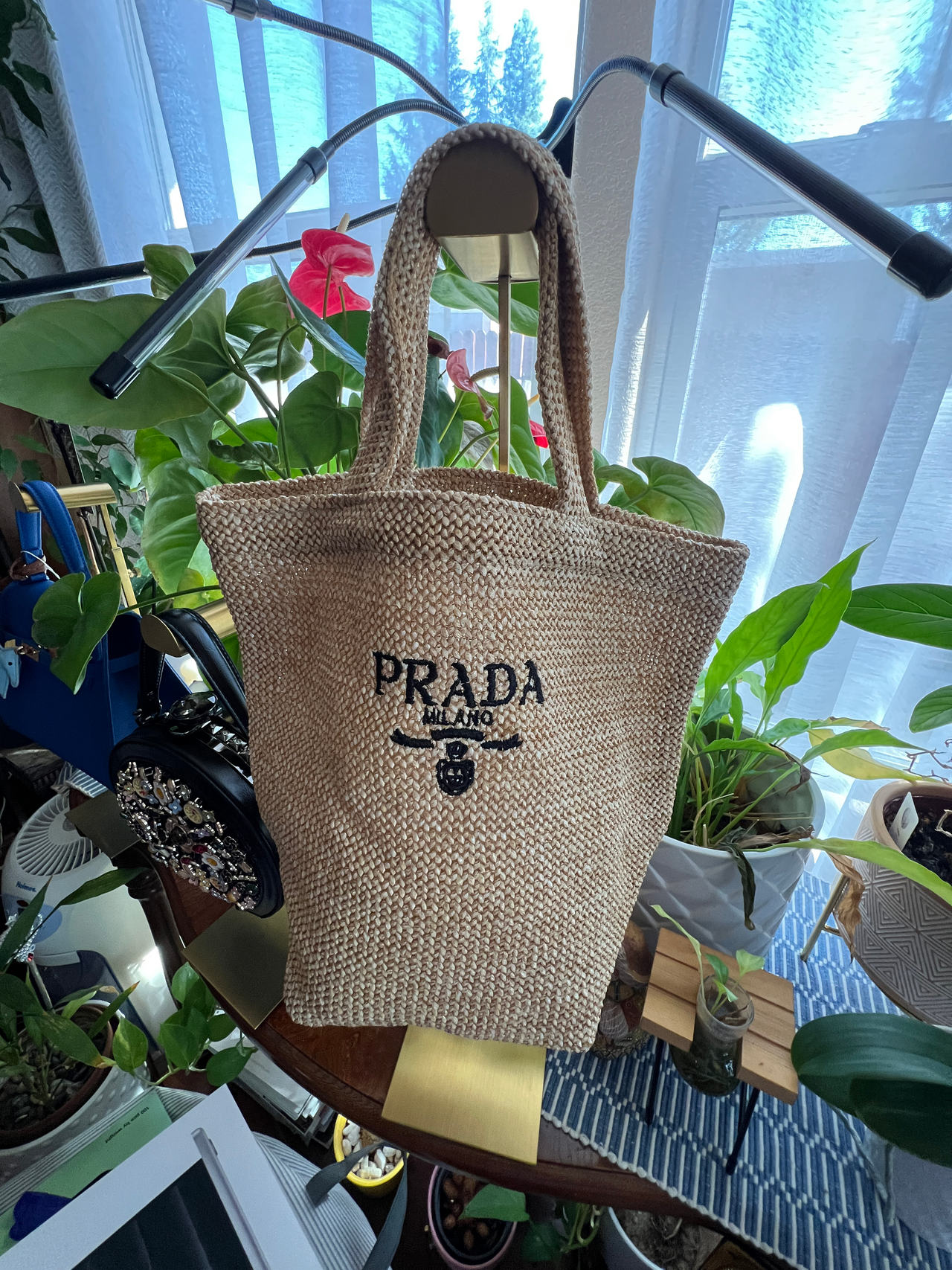 Prada Raffia Tote Bag
