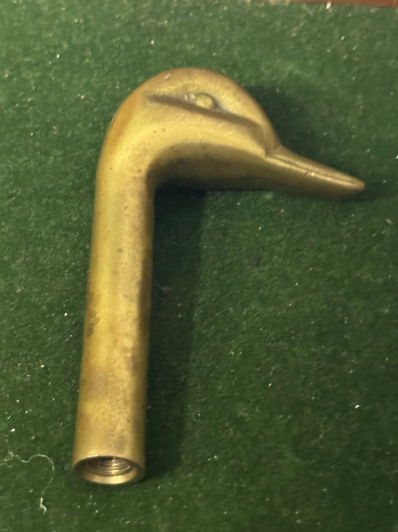 Vintage Brass Duck Head Cane Handle Topper