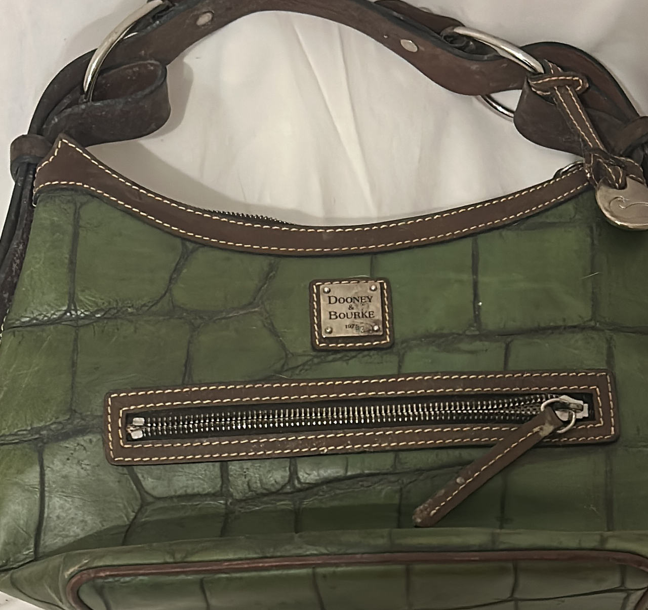 Dooney & Bourke Croc Embossed Leather Shoulder Bag