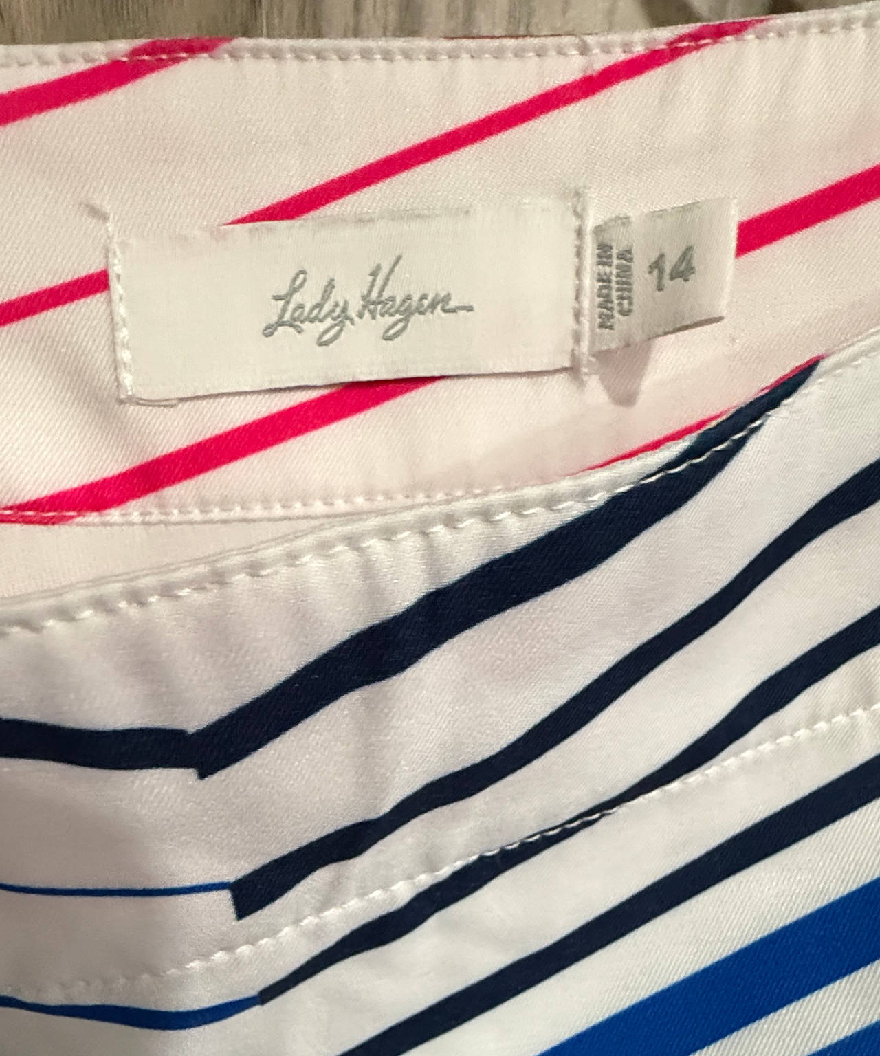 Lady Hagen Women's Striped Golf Shorts size 14 fun print