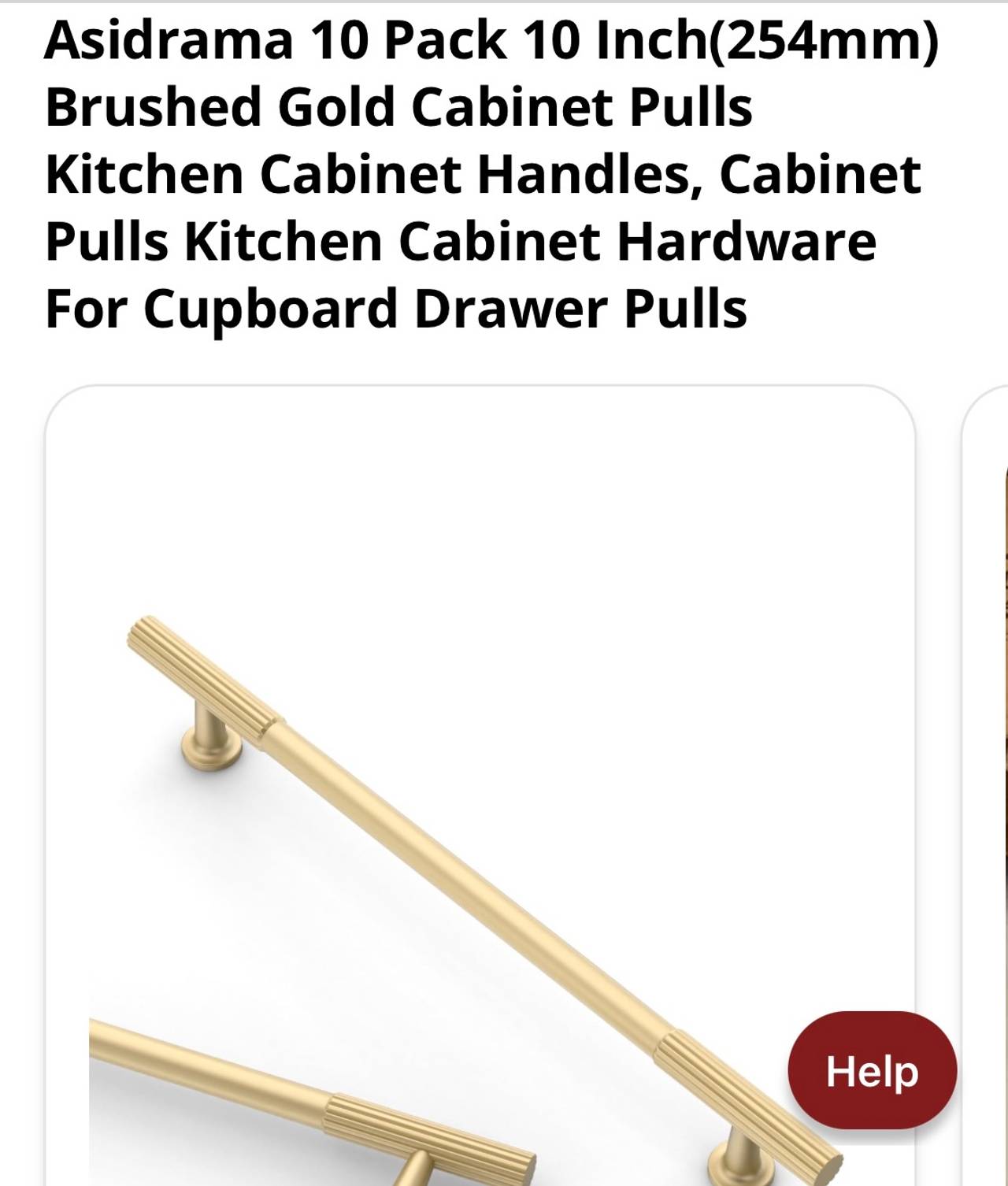 Asidrama 10 Pack 10 Inch Brushed Gold Cabinet Pulls
