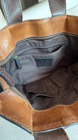 Coach Bleecker Leather Tote Brown/Black - Image 4