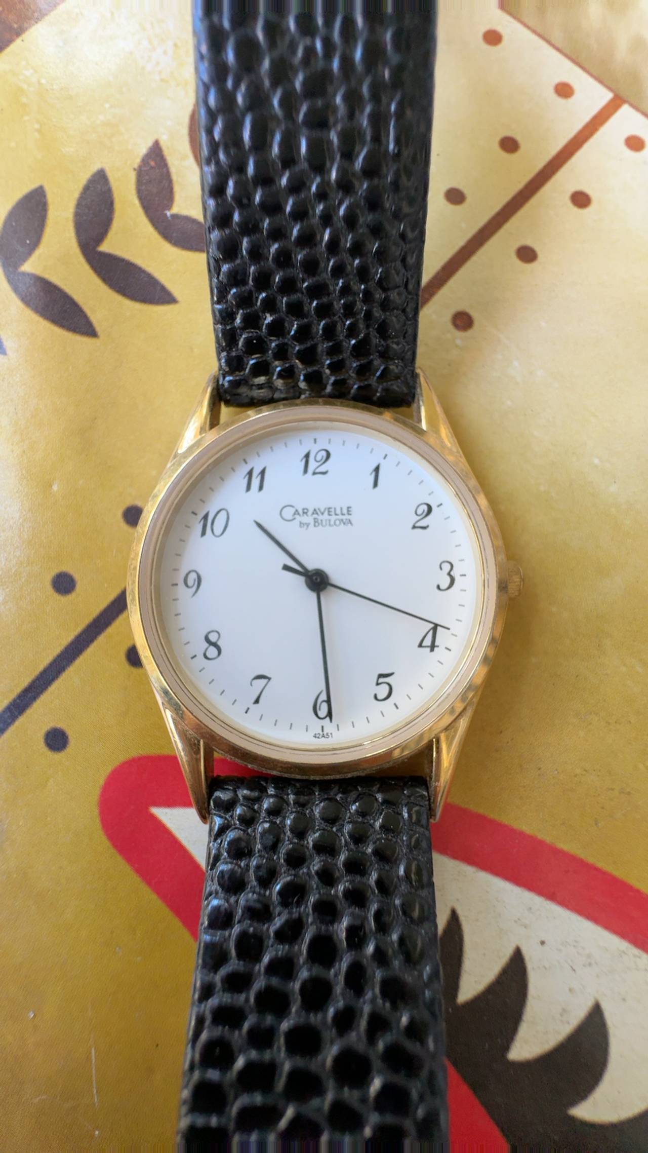 Bulova Caravelle 42A57 Gold & White Dial Watch
