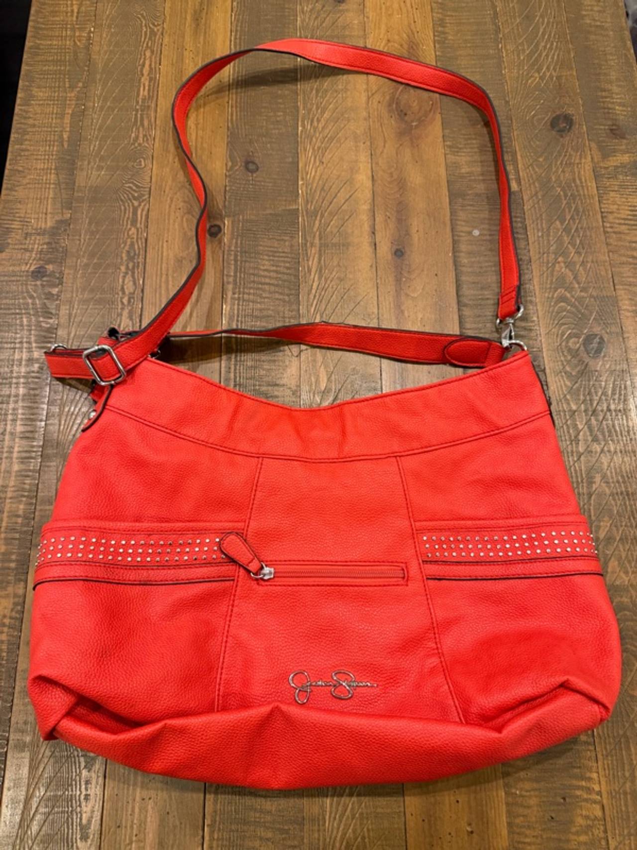 Red Leather Hobo Bag JESSICA SIMPSON 