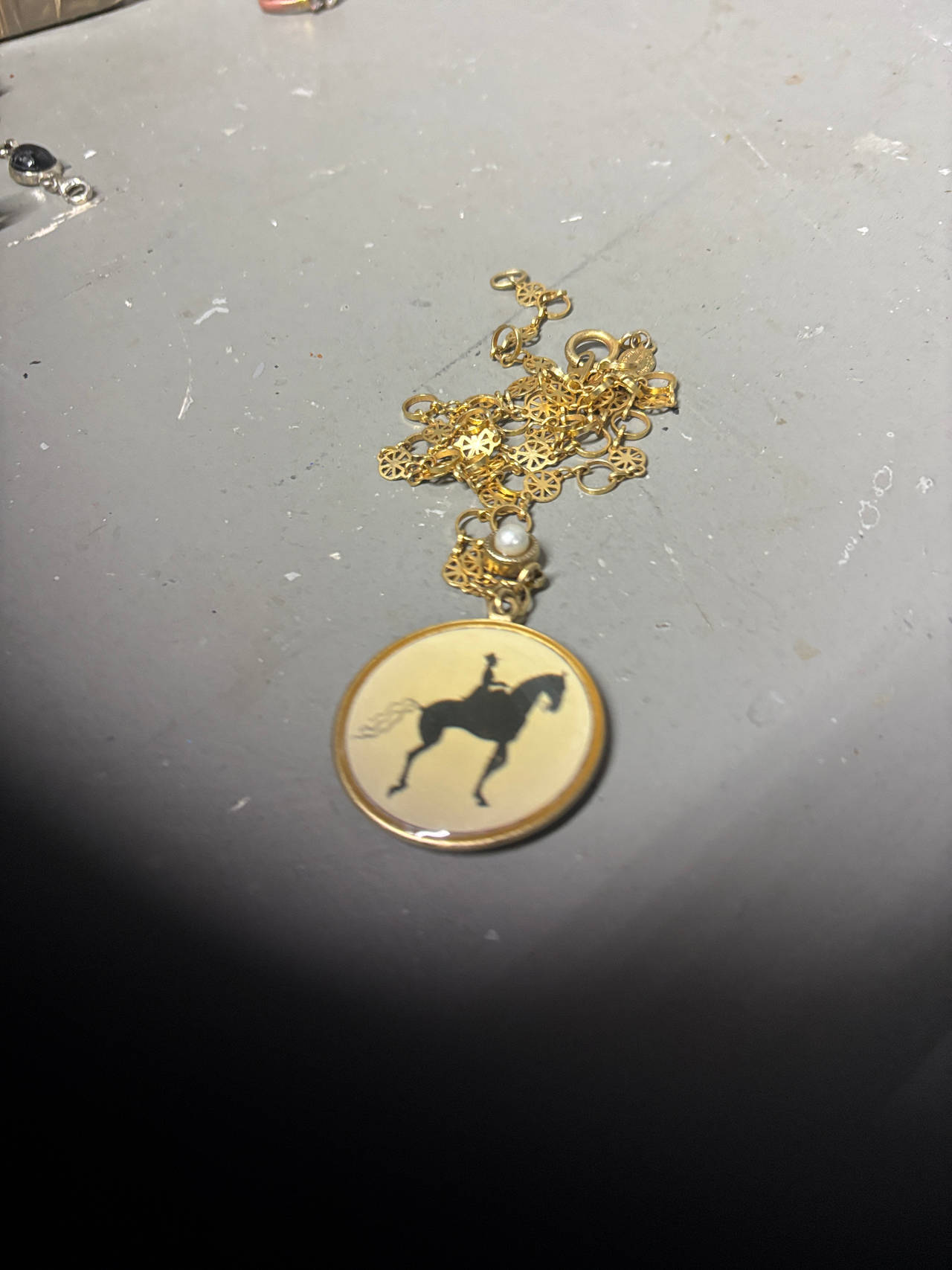 Vintage Silhouette Horse Pendant Necklace