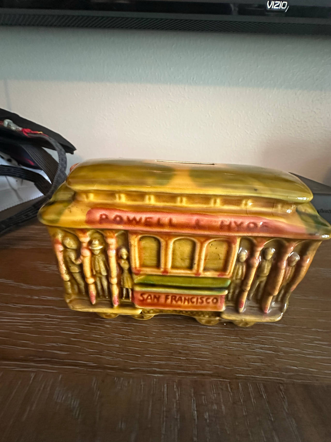 Vintage San Francisco Cable Car Ceramic Bank