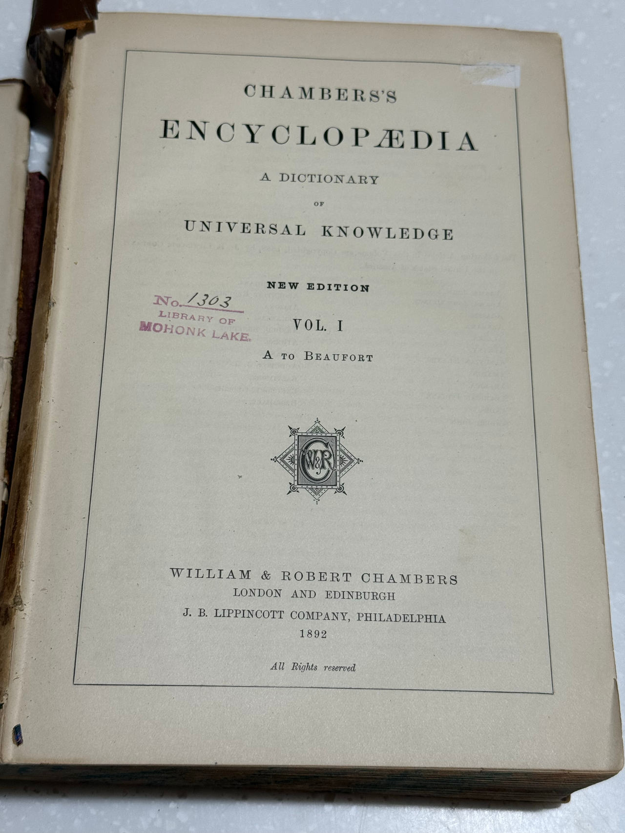 Chambers's Encyclopaedia: A Dictionary of Universal Knowledge (1892)