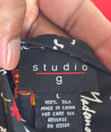 Studio G 100% Silk Graphic Print Top - Image 1