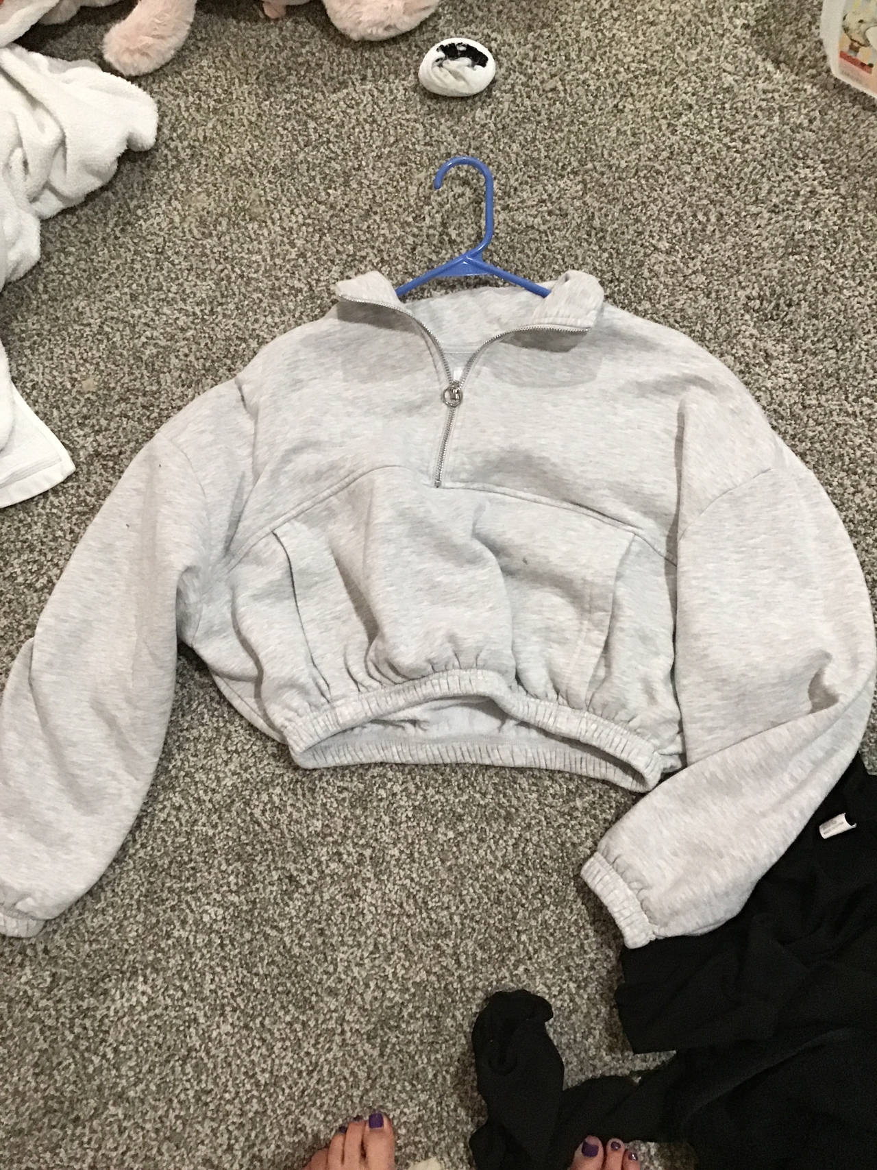 Cropped Quarter-Zip Sweatshirt