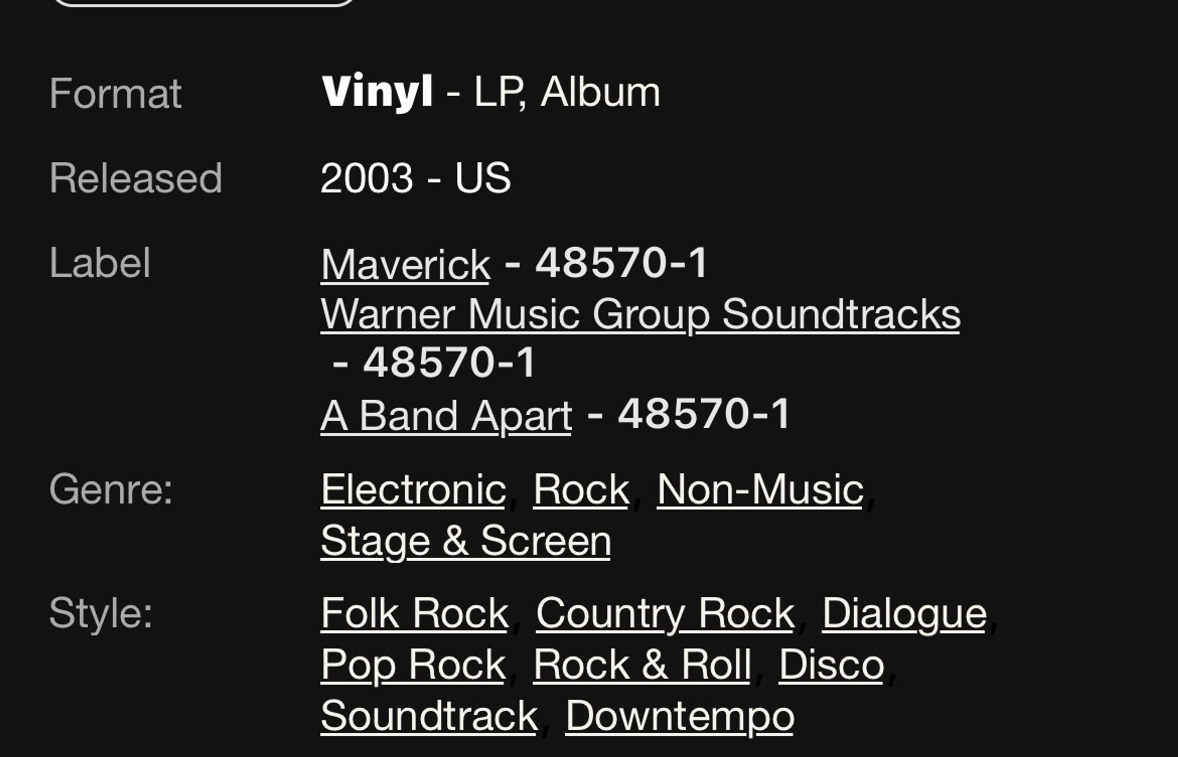 Kill Bill Vol. 1 Original Soundtrack Vinyl LP - Image 4