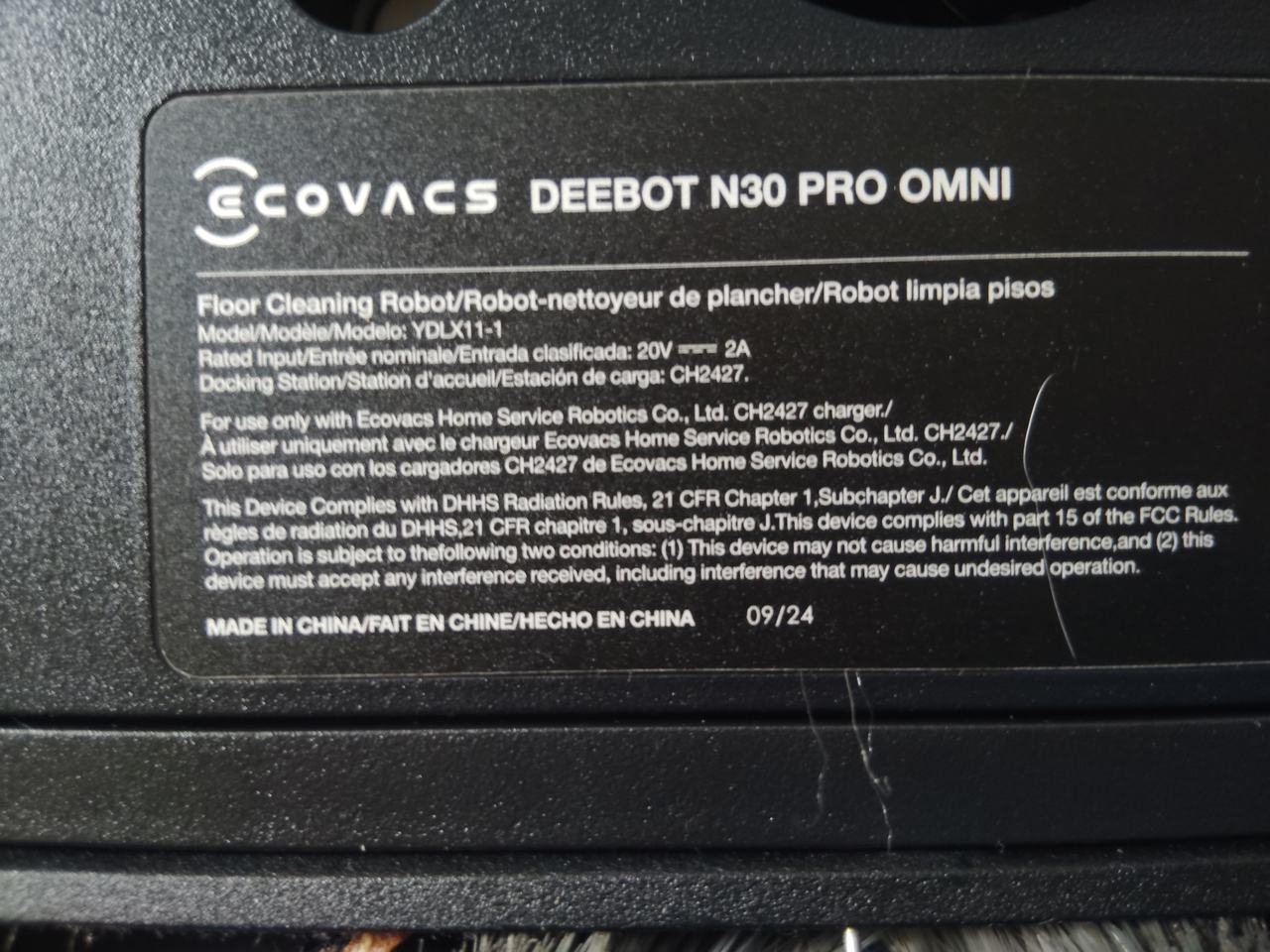 Ecovacs Deebot N30 Pro Omni