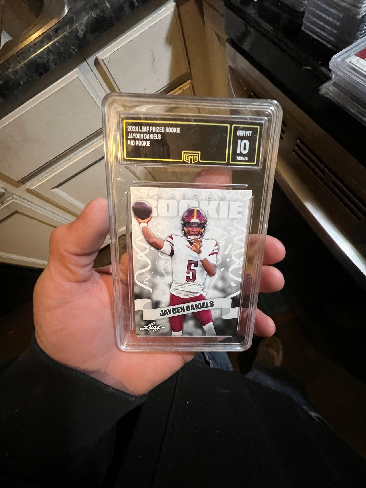 Jayden Daniels 2024 Leaf Prized Rookie #10 GMA 10