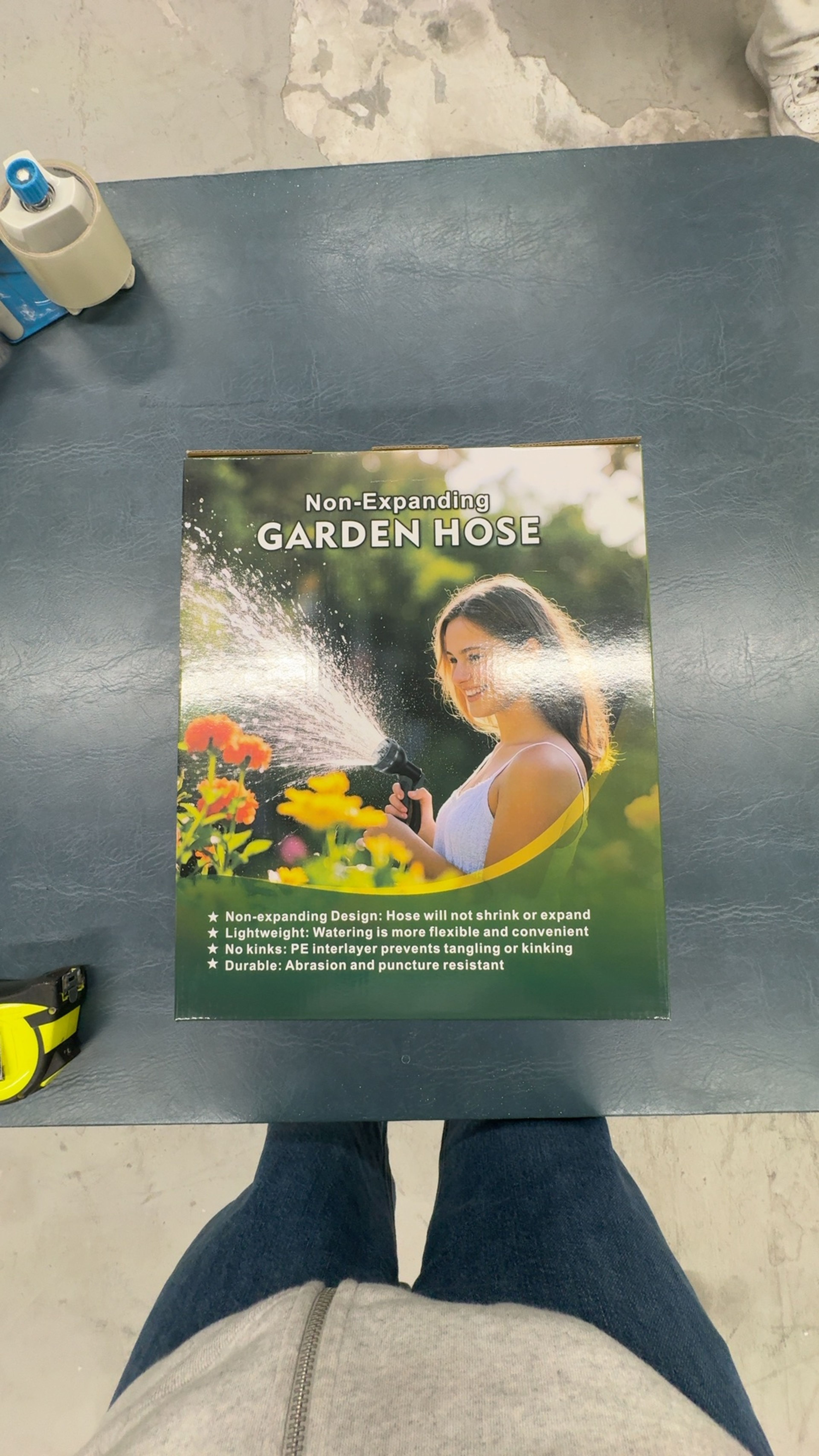 100ft Stainless Steel Garden Hose with Adjustable Nozzle