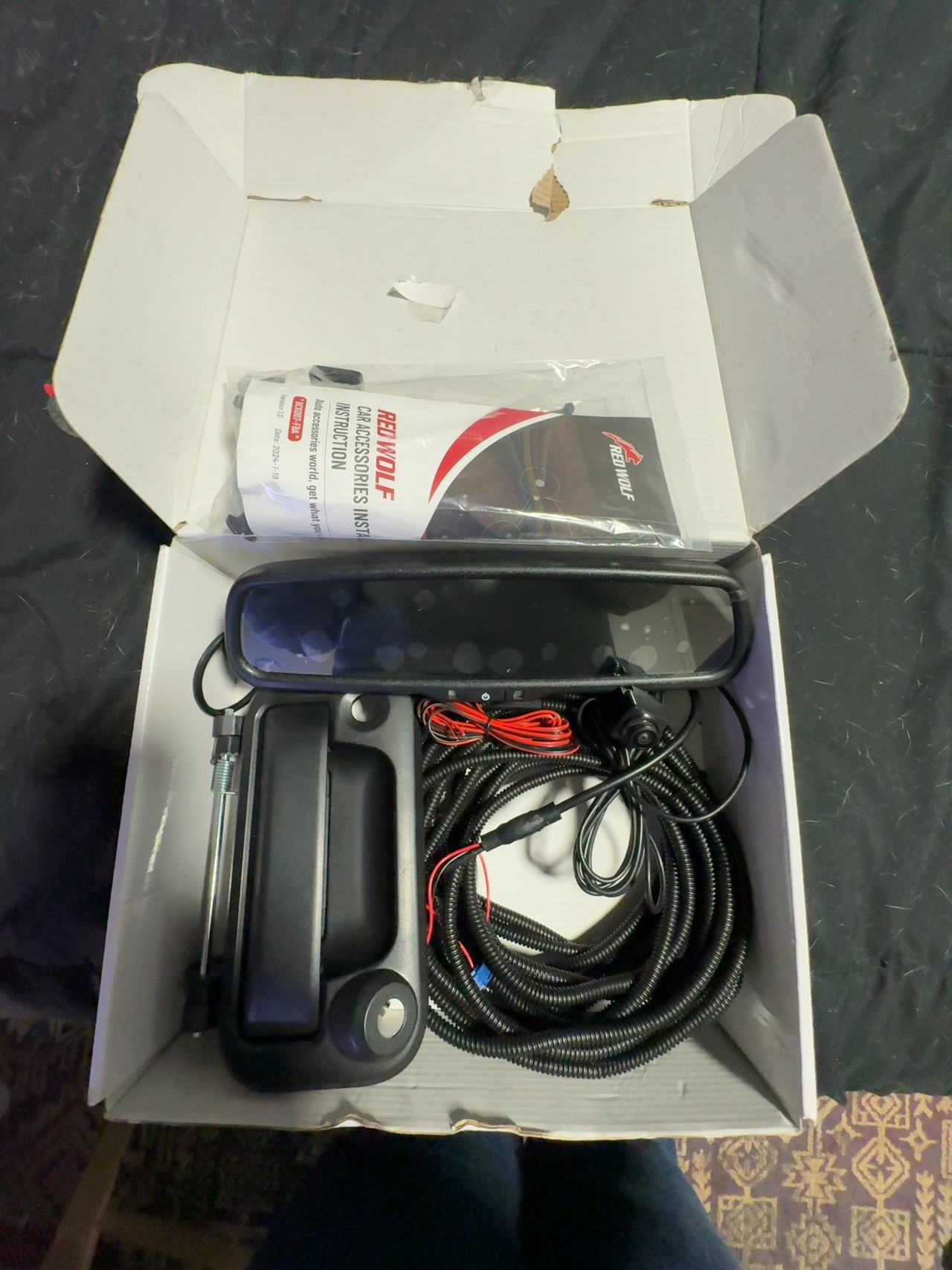 Red Wolf Backup Camera with Rearview Mirror and Tailgate Mount
