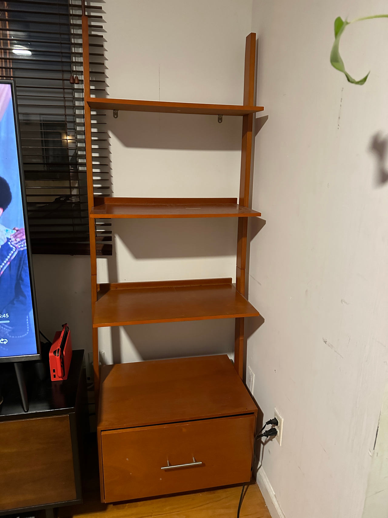 Mid-Century Modern Bookshelf with Drawer