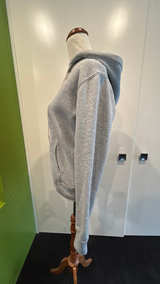 BRANDY MELVILLE: Grey Marle Zip-Up Hoodie - Image 2