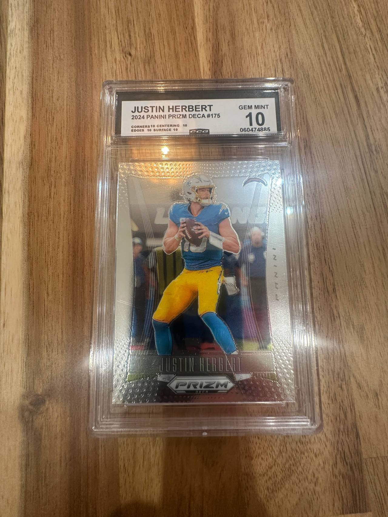 Justin Herbert 2024 Panini Prizm Deca #175 ECG 10