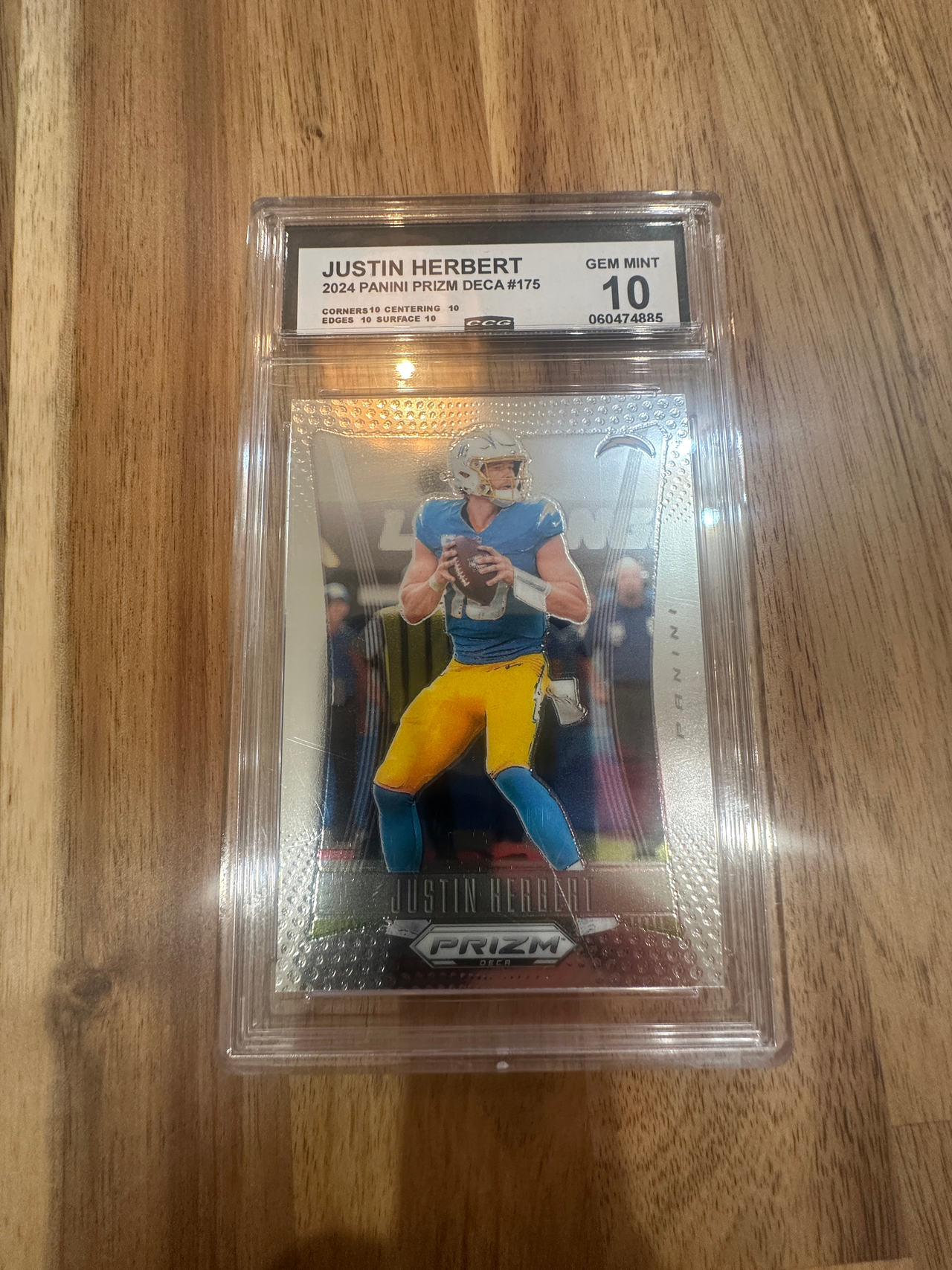 Justin Herbert 2024 Panini Prizm Deca #175 ECG 10