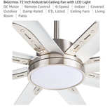 Home Decorators Collection Kensgrove 72 in. LED Indoor/Outdoor Brushed Nickel Ceiling Fan - Image 5
