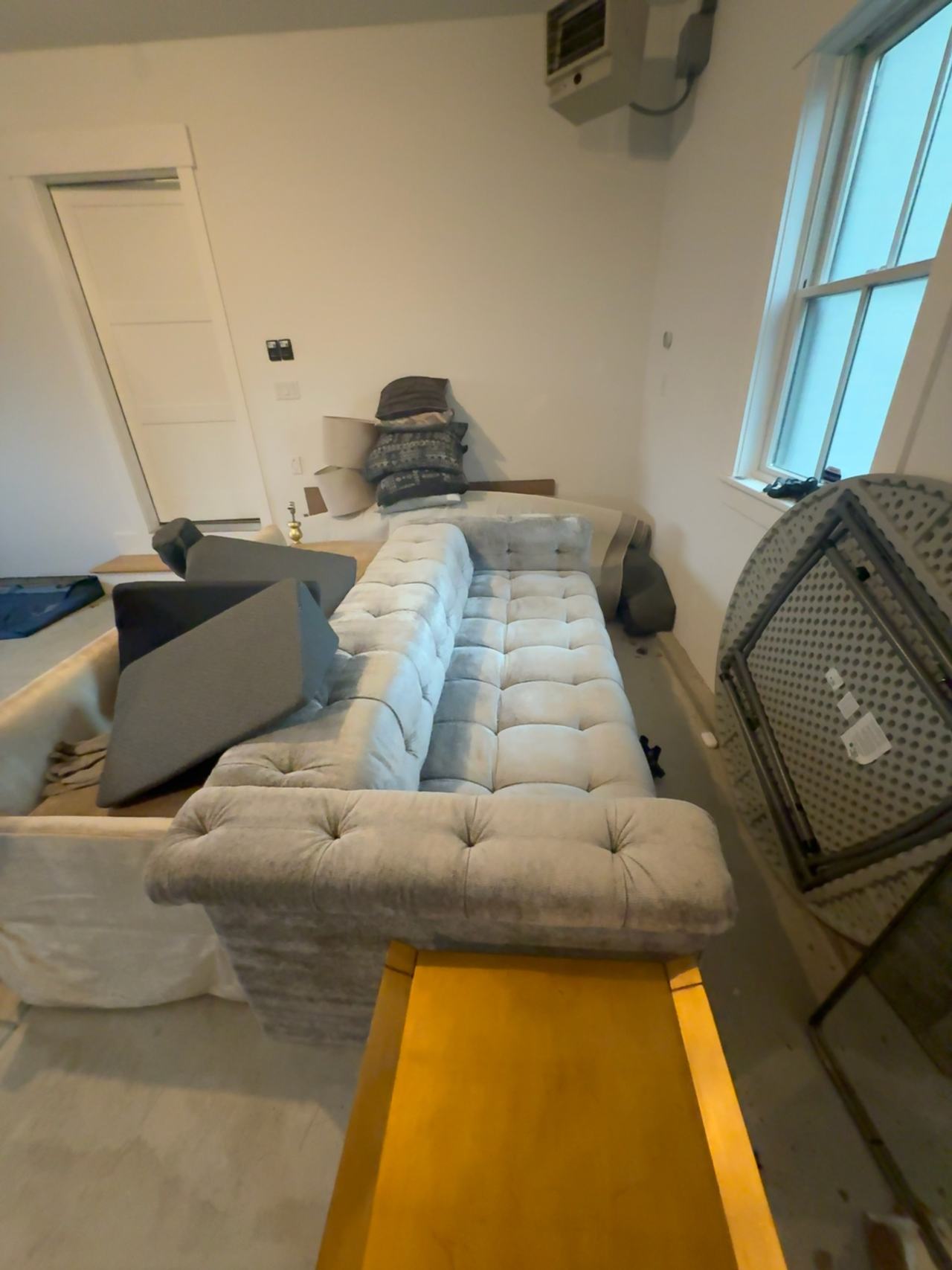 Gray Velvet Sectional Sofa