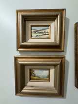 Set of 2 mini Vintage Framed Oil Landscape Painting - Image 1