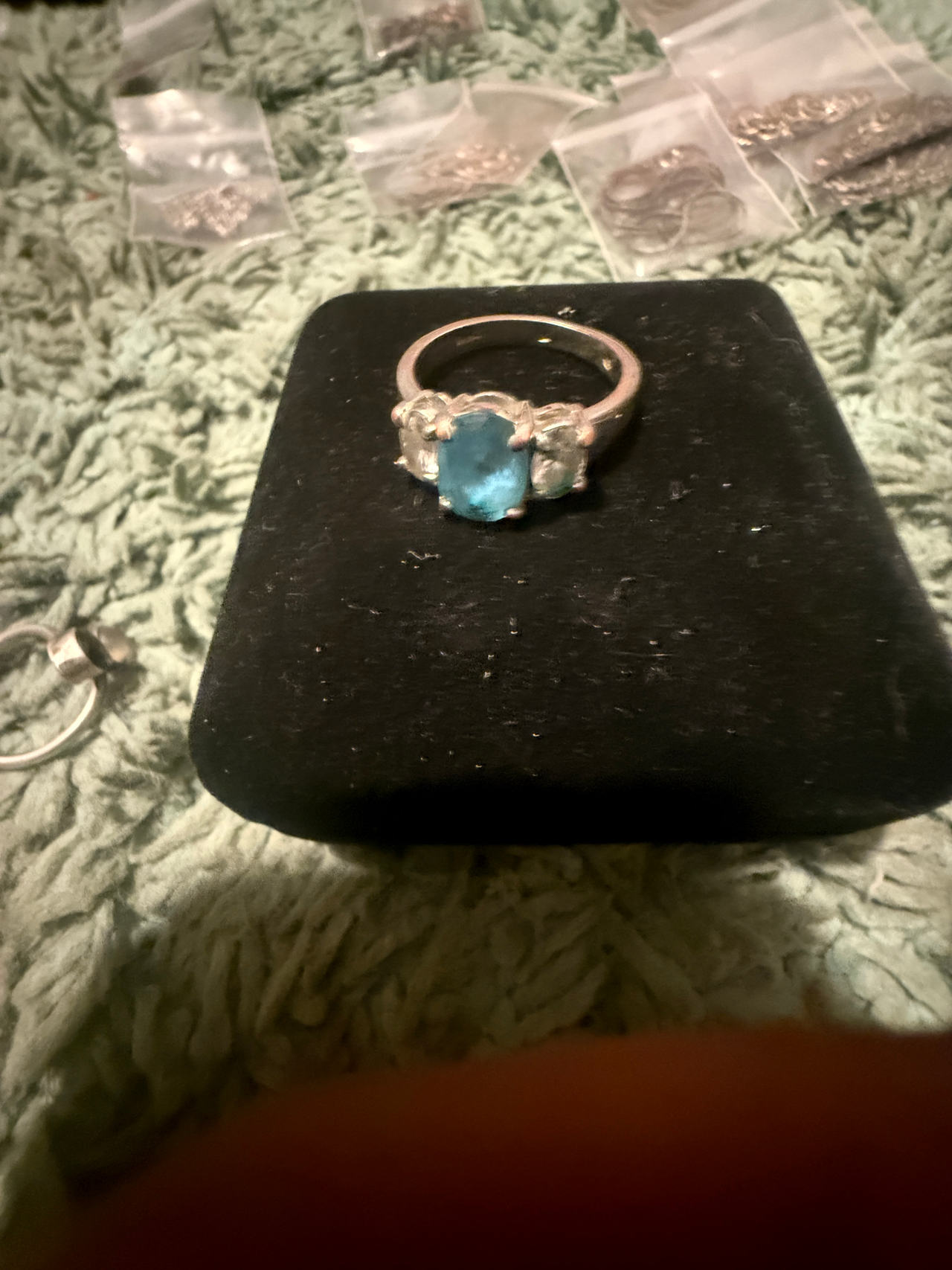 Three-Stone Blue Topaz Style Ring