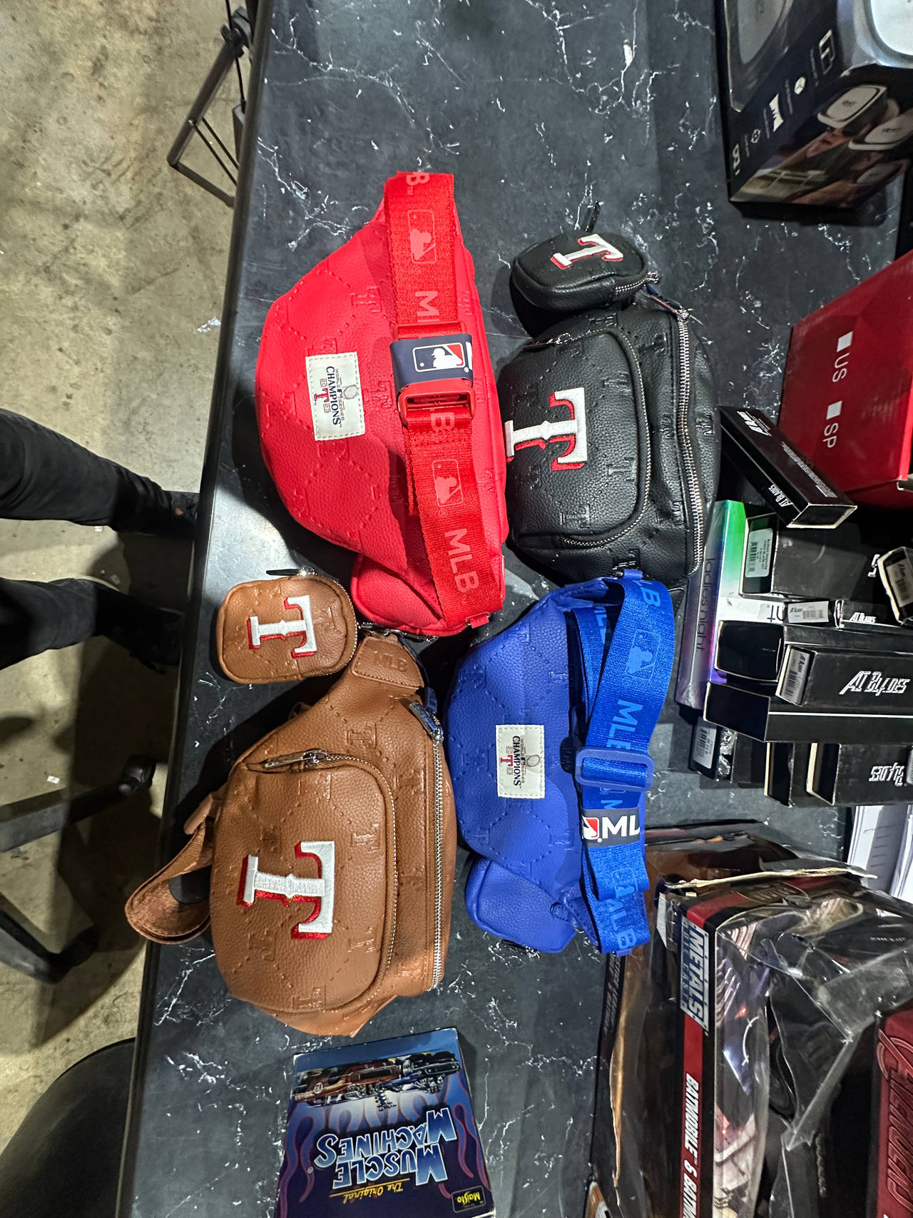 MLB Texas Rangers Belt Bag with Coin Pouch (Official MLB Licensed (4 colors)
