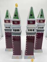 Set of 4 The Venetian Las Vegas Campanile Tower Ceramic Bud Vases Souvenir As Is - Image 1