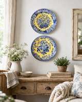 Spode Set of TWO Plates Blue Room Garden Collection Blue and Yellow Wall Decor - Image 2