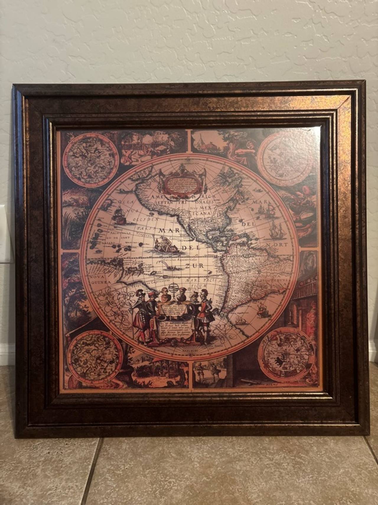 Nova Totivs Vintage World Map Framed Print