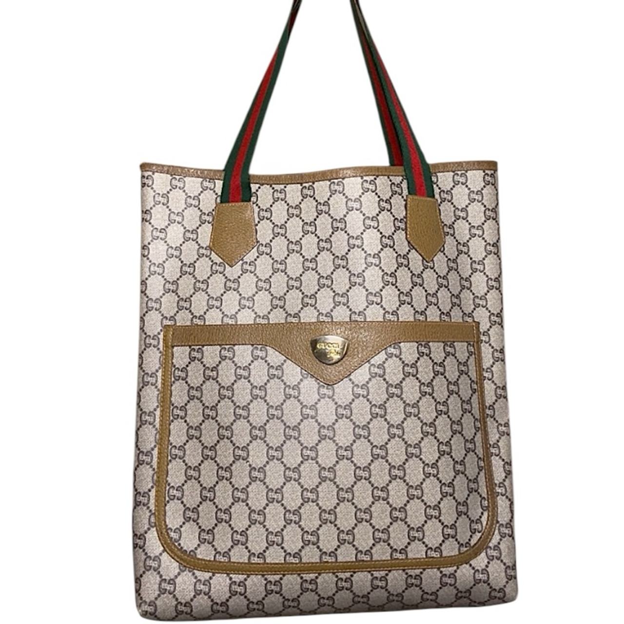 Gucci GG Supreme Tote Bag Brown