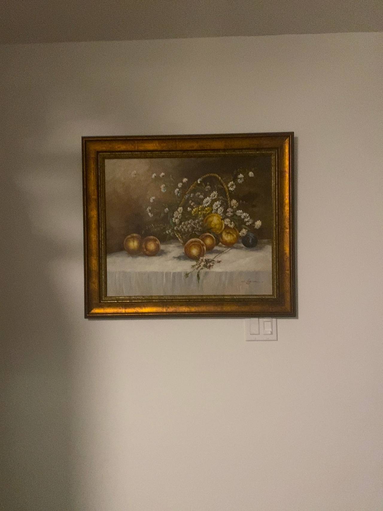 Fruit Still Life Painting – Vintage Oil on Canvas