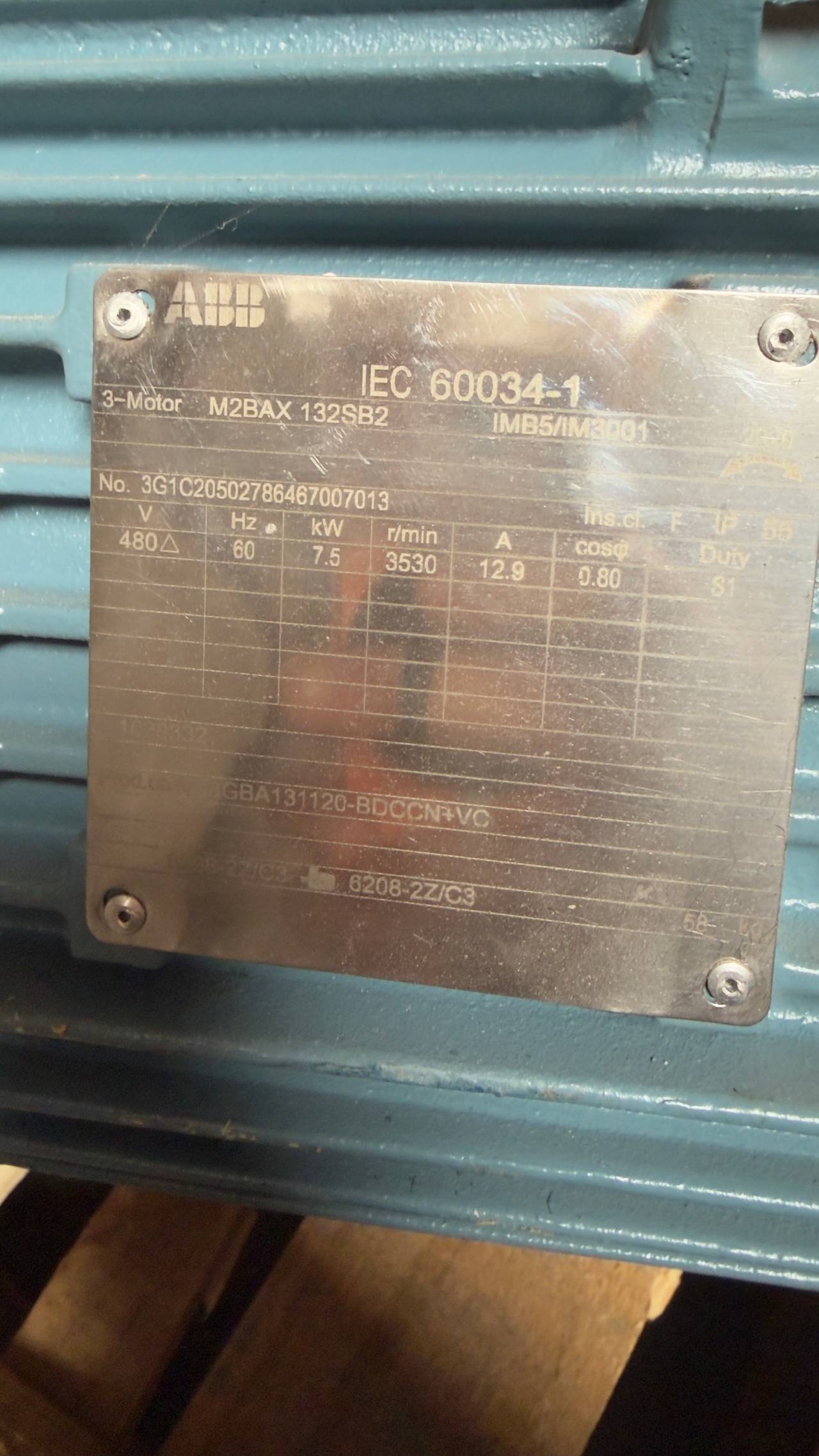 ABB 3-Phase Induction Motor w/ homogenizer attachment