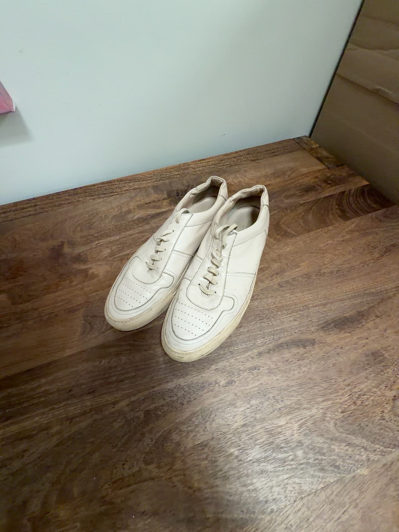 Common Projects Bball Low White Leather Sneakers size 47