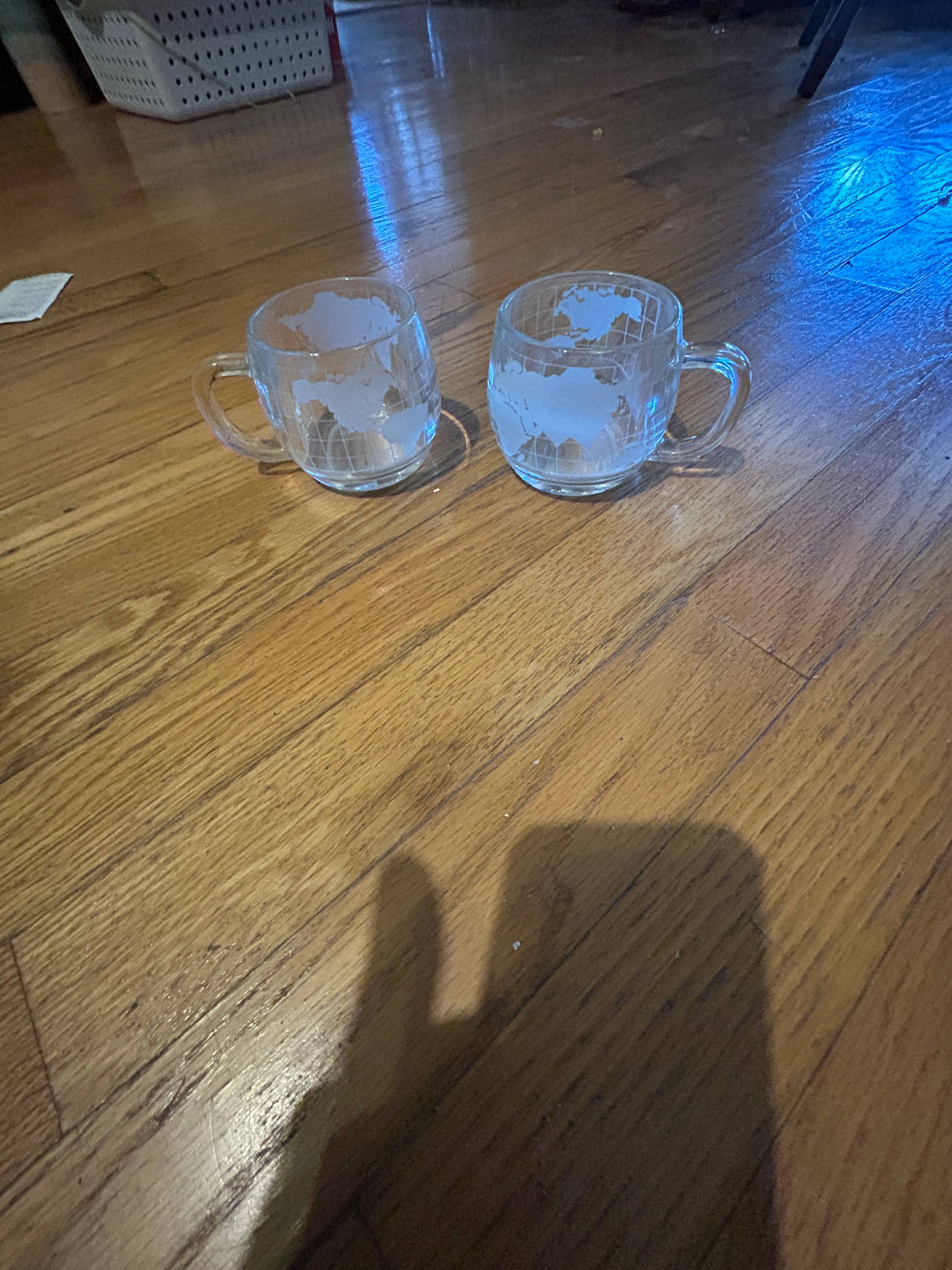 Etched Globe Glass Mugs