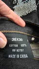 Kno Betta Benjamin Franklin Rhinestone Jeans 36x30 - Image 7