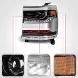2016-2018 Chevy Silverado 1500 Headlight Assembly Pair - Image 7