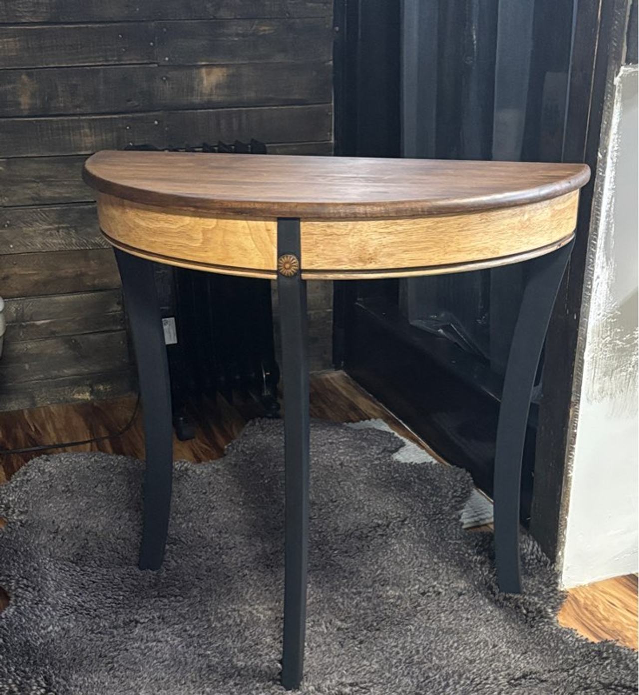 Rustic Half Moon Console Table