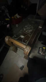 Traditional Ornate Glass Top Console Sofa Table - Image 3