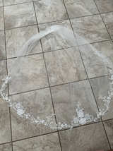Floral Lace Applique Wedding Veil with Comb - Image 2