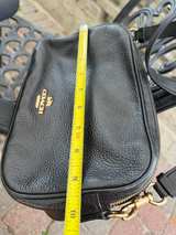 Coach Jes Crossbody in Pebbled Leather Double Zipper Pocket Black - Image 6